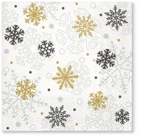 Servietten 33x33 cm - Xmas flakes gold Servietten 33x33 cm - Xmas flakes gold