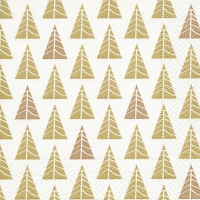 Servietten 33x33 cm - Pointed trees gold