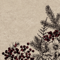 Servietten 33x33 cm - Botanical Xmas Servietten 33x33 cm - Botanical Xmas