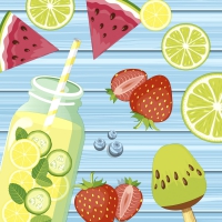 Servietten 24x24 cm - Summer fruits