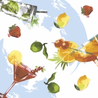 Servietten 33x33 cm - Waterlemon drink