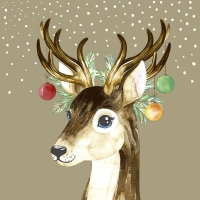 Servietten 33x33 cm - Deer baubles