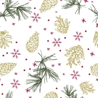 Servietten 33x33 cm - Golden cones