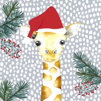 Servietten 33x33 cm - Giraffe santa