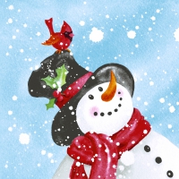 Servietten 33x33 cm - Happy snowman