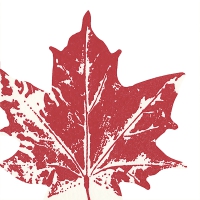 Gestanzte Servietten - Maple leaf red