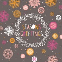 20 Servietten 33x33 cm - Seasons Greetings grau