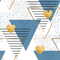 30 Servietten 33x33 cm - Modern Hearts jeansblau