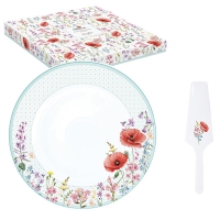 Porzellan-Tortenplatte 32cm - Les Coquelicots