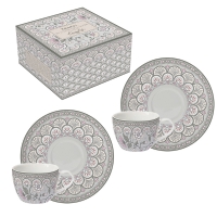 Porzellan-Tasse - Kalamkari gray