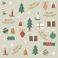 Servietten 33x33 cm - Uni Rainbow Pastel