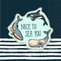 Servietten 33x33 cm - Ivar blau hell