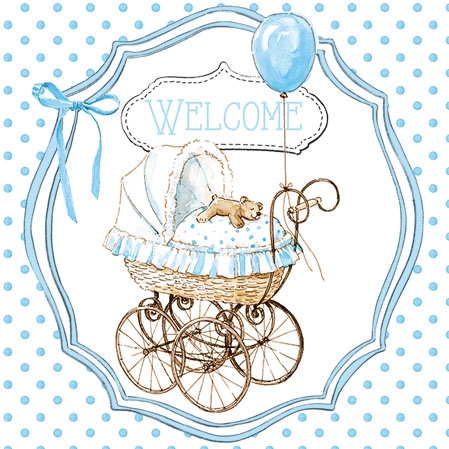 Servietten 25x25 cm - Welcome Blue