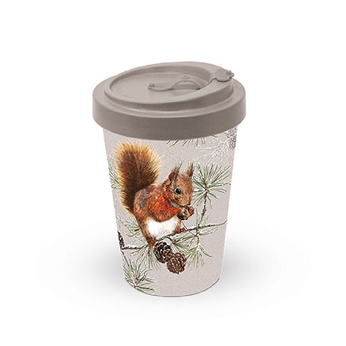 Bamboo mug To-Go - Squirrel In Winter