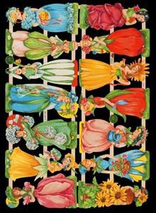 Glanzbilder mit Silber-Glimmer - 14 Blumenelfen