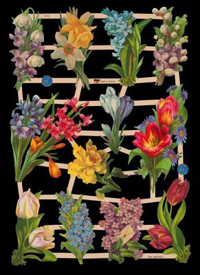 Glanzbilder mit Silber-Glimmer - 12 Blumensträuße, Tulpen, Osterglocken Glanzbilder mit Silber-Glimmer - 12 Blumensträuße