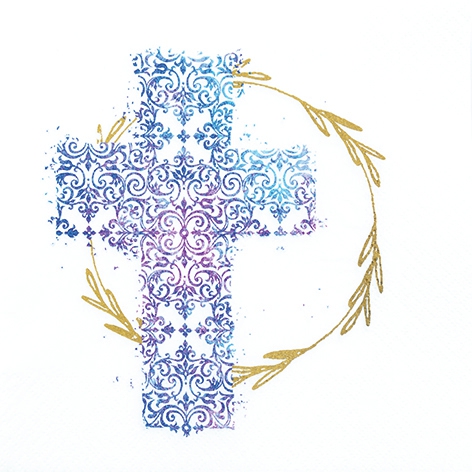 Servietten 33x33 cm - Cross blue
