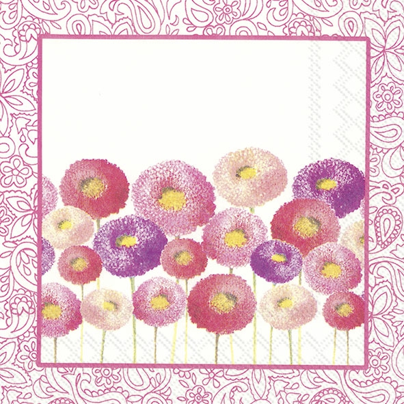 Servietten 33x33 cm - PRETTY BELLIS pink