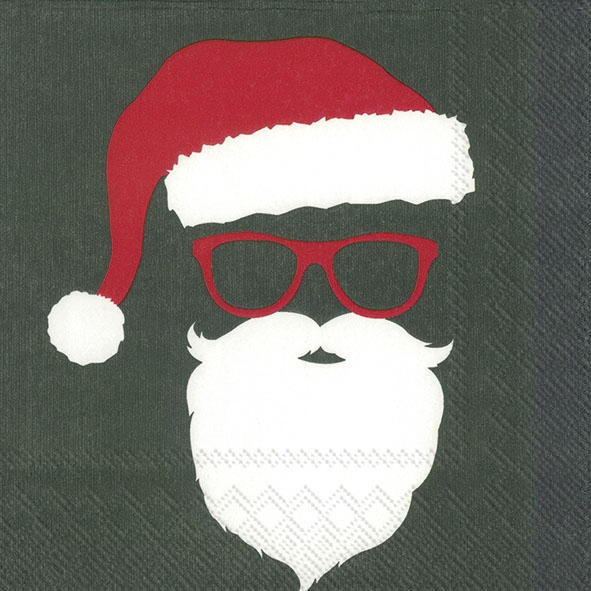 Servietten 33x33 cm - COOL SANTA green