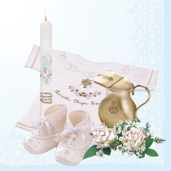 Servietten 33x33 cm - Christening Composition Blue