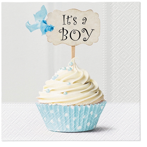 Servietten 33x33 cm - Blue Cupcake